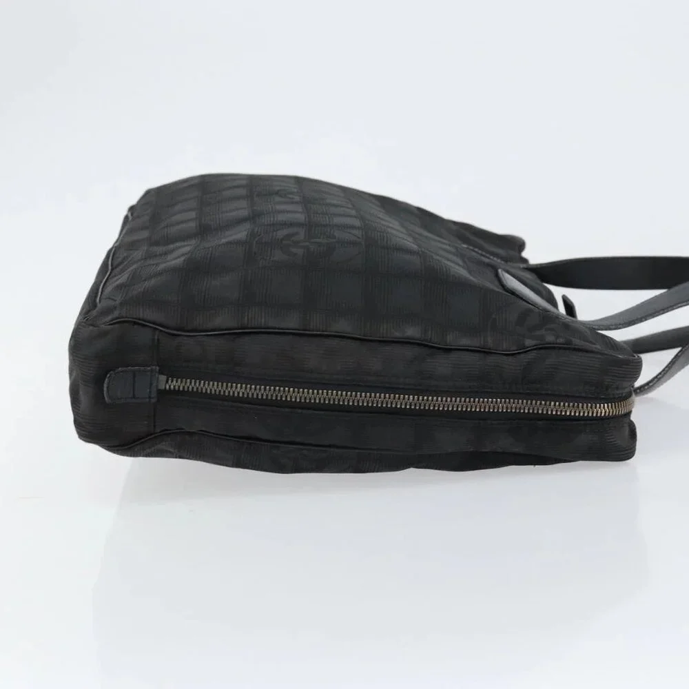 CHANEL New Travel Line Briefcase Nylon Black Silver